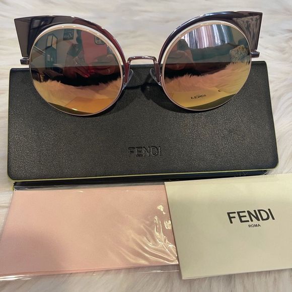 FENDI Rose Gold Cat Eye Sunglasses - Picture 14 of 14